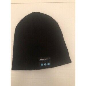 Bluetooth Music Beanie Hat Wireless Headphone Cap Handsfree Speaker Mic Black